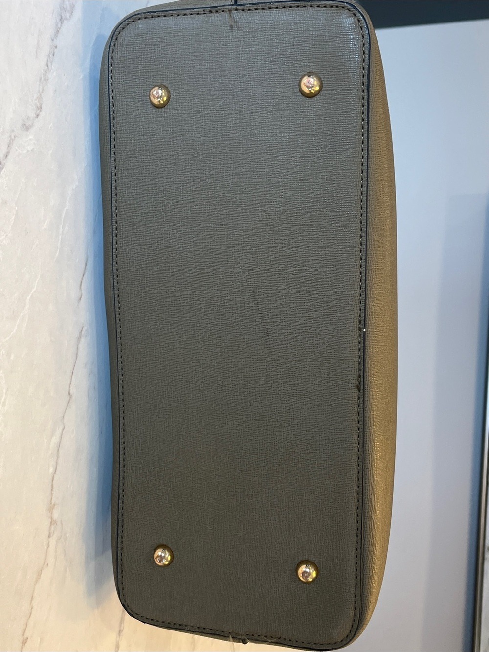 Dune London Olive Green Saffiano Satchel with Detachable Strap - Picture 8 of 11